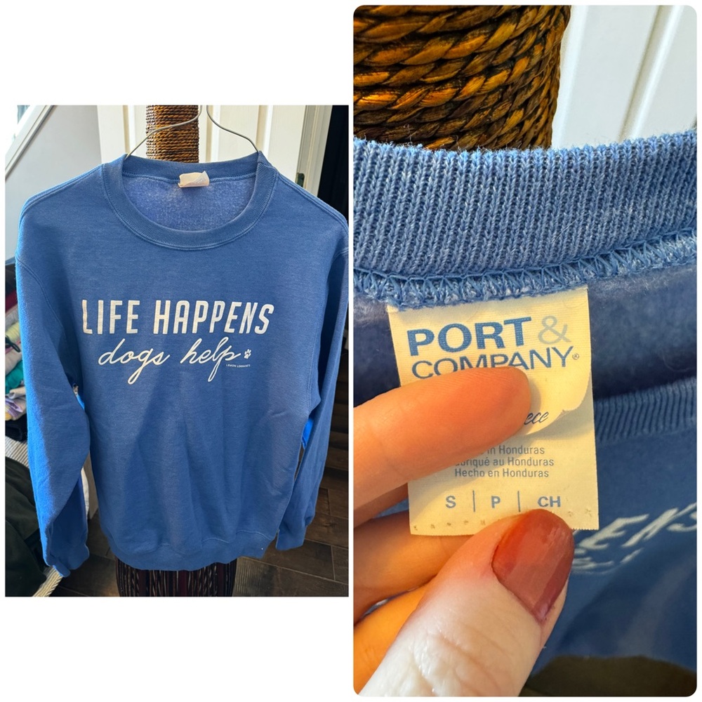 Port & Company Blue Graphic Sweatshirt
